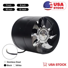 7/8/10/12" Booster Duct Inline Blower Exhaust Ventilation Fan Cooling f Kitchen