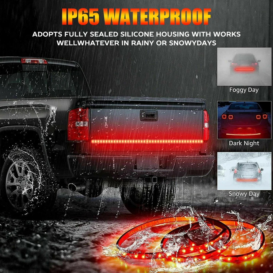 Barra de luz LED de 60 pulgadas para puerta trasera freno de reversa para camioneta Chevy Ford Dodge Foto 2 de 4