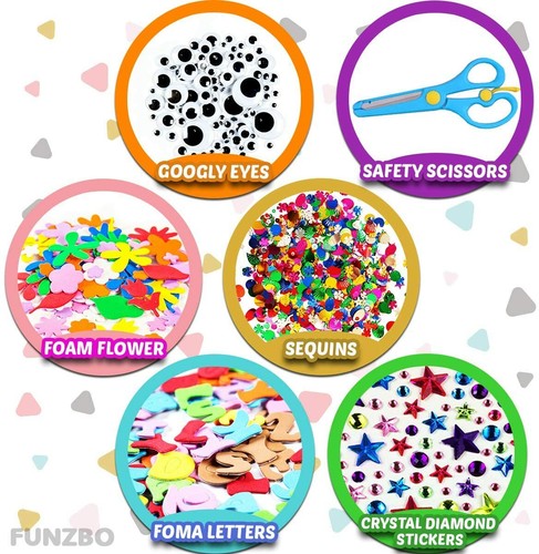 FUNZBO Arts and Crafts Supplies for Kids - Craft Art Supply Kit for Toddlers Age - 第 5/5 張圖片