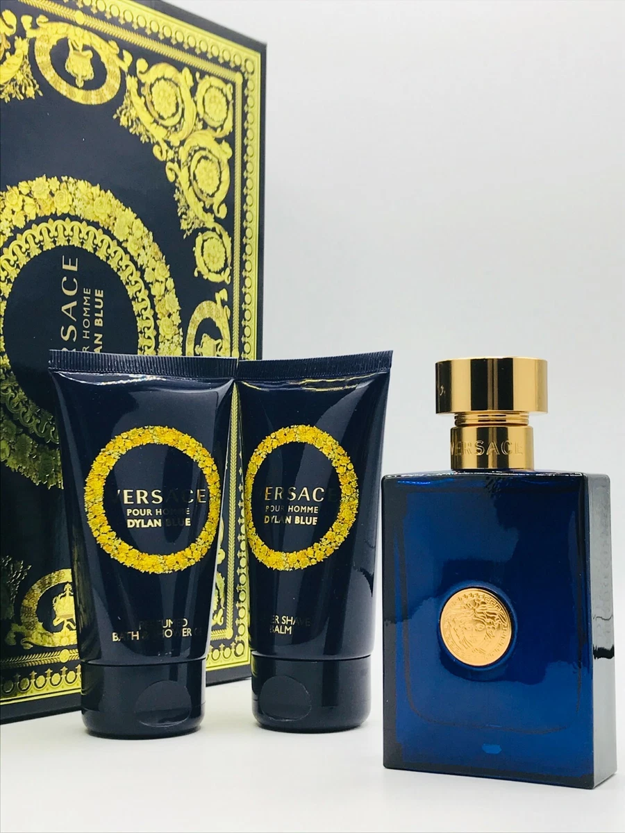 Versace Dylan Blue Men 3pc Set Cologne Spray 1.7 oz After Shave Balm Shower  gel