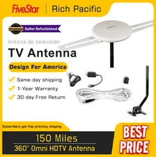 360° Omni HDTV Antenna | 150 Miles | 4K 1080P | Pole for Indoor/Outdoor/RV/Attic