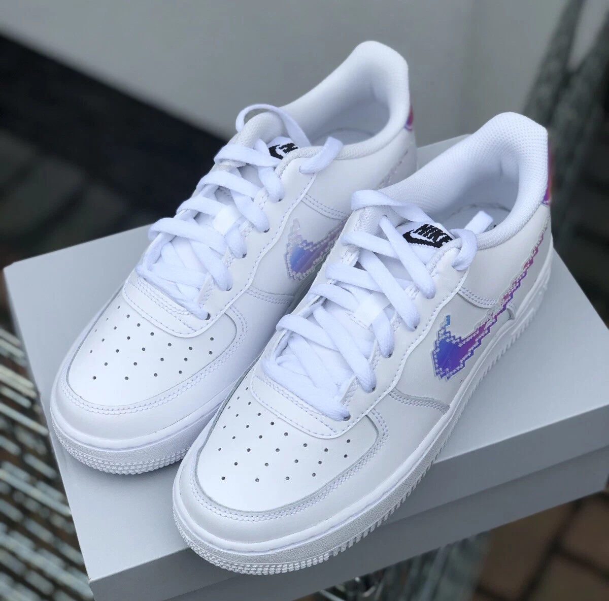 Nike Air Force 1 LV8 (GS) u0026#034;Digital Pixelu0026#034; UK 4-6 EU 37-40 (CW1577  100) | eBay