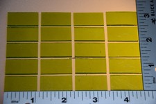 0312.50- 20 TRANSPARENT PEA POD 1/2"x 1" THIN 2mm BULLSEYE GLASS 90 COE