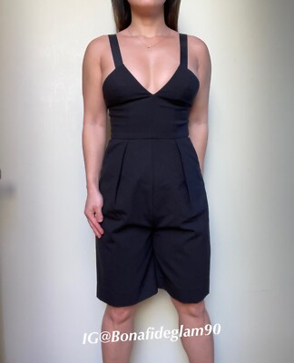 Dion Lee Tux black crepe playsuit romper jumpsuit size US small