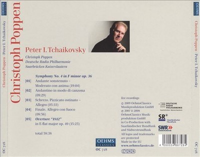 CHRISTOPH POPPEN TCHAIKOVSKY: SYMPHONY NO. 4; OVERTURE 1812 NEW CD