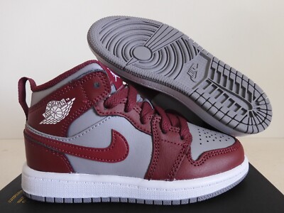 NIKE AIR JORDAN 1 MID (PS) CHERRYWOOD RED-WHITE SZ 10.5c