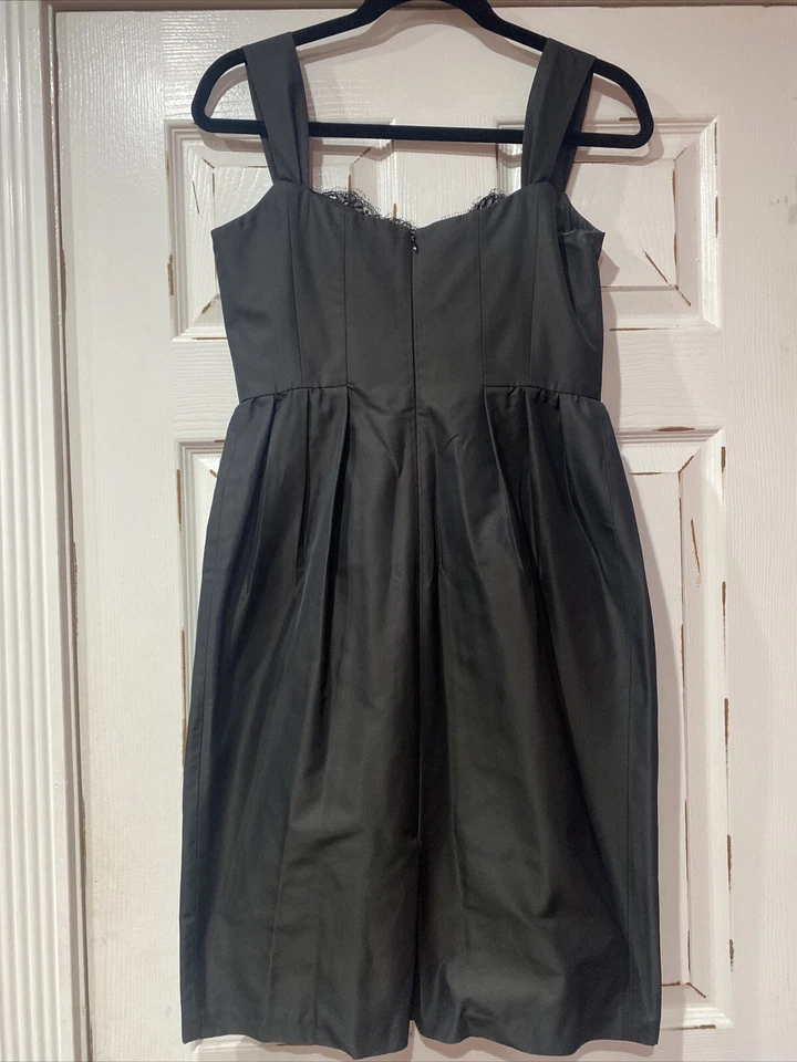 Lida Baday Womens Dress Size 6 Black Floral Trim Sheath Short Sleeveless - Image 4 of 4