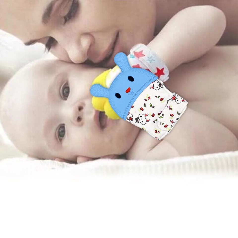 Newborn Chewable Baby Teether Food Grade Silicone Massage Mitten Baby