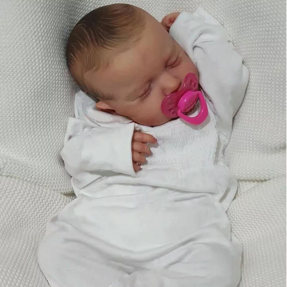 19 Reborn Baby Doll Soft Cloth Body Boy Girl Lifelike Sleeping Newborn  Kids Toy