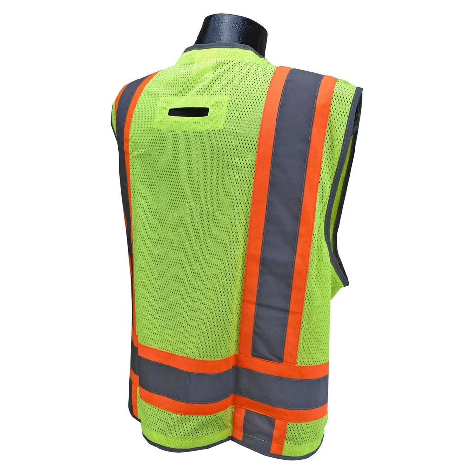 HIGH VISIBILITY HI VIS REFLECTIVE ANSI CLASS 2 SURVEYORS ROAD WORK SAFETY VEST - Image 2 of 4