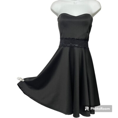 Violet room strapless Fit Flare Dress Black XLSexy Simple Stretch Summer |  eBay