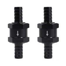 3/8" Fuel Check Valve One Way Inline Non Return Diesel Gasoline Black 10mm 2Pcs