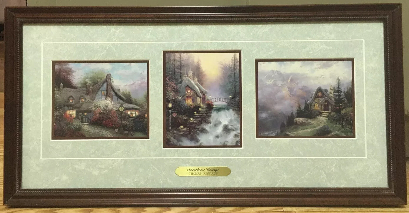 Thomas Kinkade Accent Prints x6 COA Sweetheart Cottages The End of A