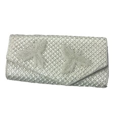 White Vintage Beaded Clutch Purse