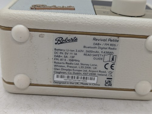 Roberts Revival Petite DAB/FM digital radio Bluetooth pastel cream NO ANTENNA - Picture 5 of 11