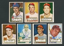 1952 TOPPS 7 AUTOGRAPHED SIGNED BASEBALL CARDS 15 108 185 187 203 223 284 AUTOS