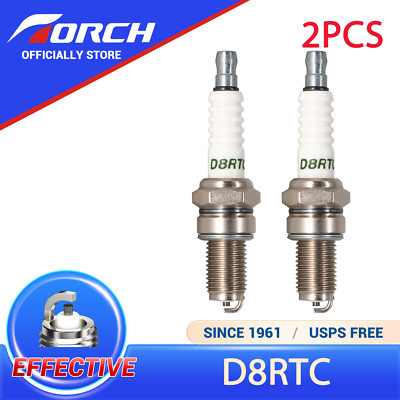 2PCS TORCH Spark Plug D8RTC for NGK DR8EA DPR8EA-9 for Autolite 4163 Engine Plug