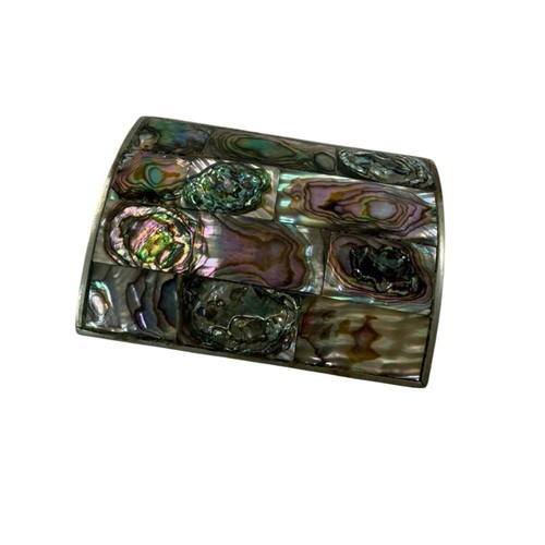 Vintage Mexican Alpaca Silver & Abalone Wood Lined Trinket Box - Picture 3 of 8