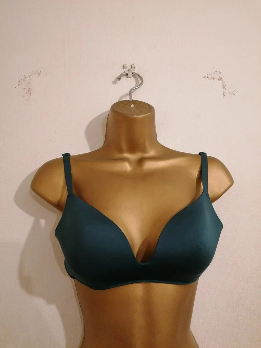 Uniqlo Emerald Green Soft Lounge Wireless Plunge Bra Size S 34B 34C 34D 36C  | eBay