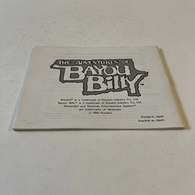 Notice Seule &ndash; The Adventures of Bayou Billy &ndash; Nintendo NES PAL - FRA - TBE