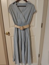 NWOT Women's Striped Light Blue Midi Dress
