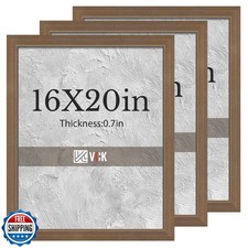 VCK 16x20 Brown Poster Frames 3 Pack, High-End Wood Wide Border P