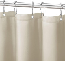 Beige Fabric Shower Curtain or Liner, 72x72 Waterproof Shower Curtain Liner for