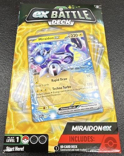 Pokemon TCG ex Battle Deck Factory Sealed Box 60 Card Deck w/Miraidon ex BNB589