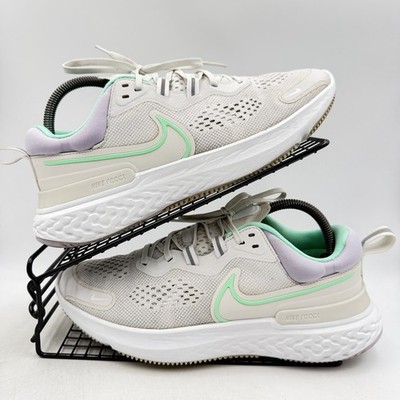 Nike React Miler 2 beige flieder grün Turnschuhe Größe UK 7,5 Damen Run CW7136-002