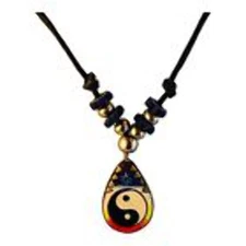 22455 - Yin Yang Teardrop Necklace, Stylish Jewelry Design for Daily Use |Clear-