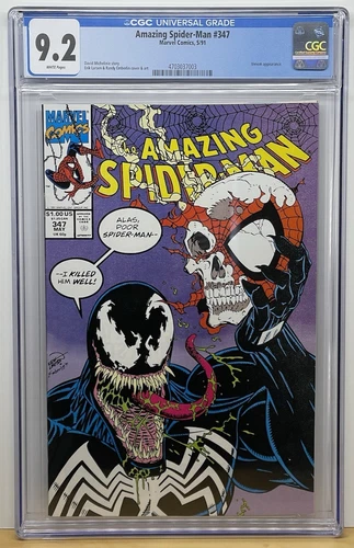 Amazing Spider-Man 347 1991 CGC 9.2 NM- Venom Cover Erik Larsen Randy Emberlin