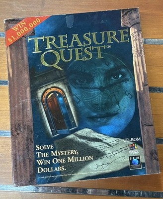 Treasure Quest PC CD-ROM Game Big Box 1996 Rare - With All Original Parts!