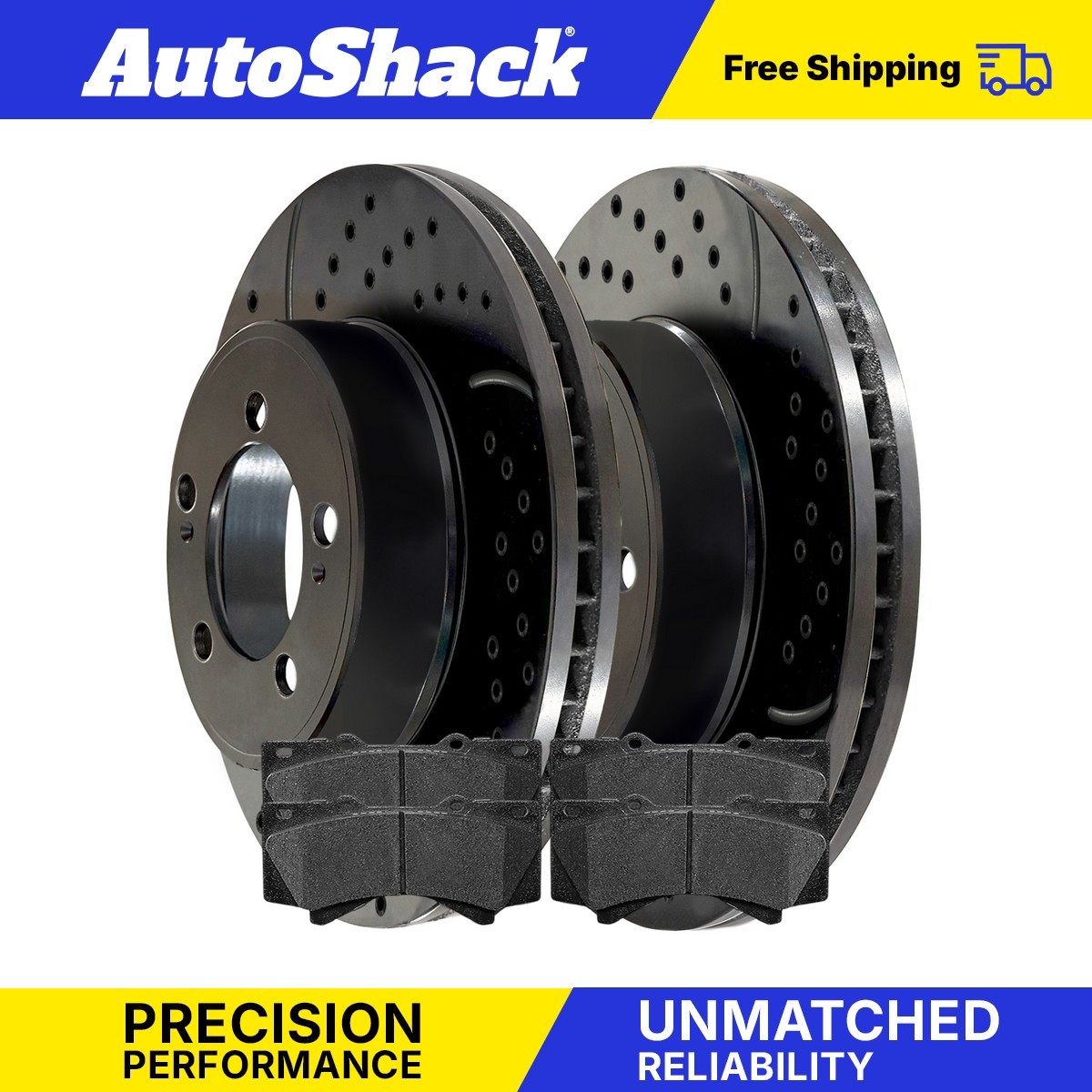 Front Drilled Disc Rotors Ceramic Brake Pads for Toyota Tundra 5.7L