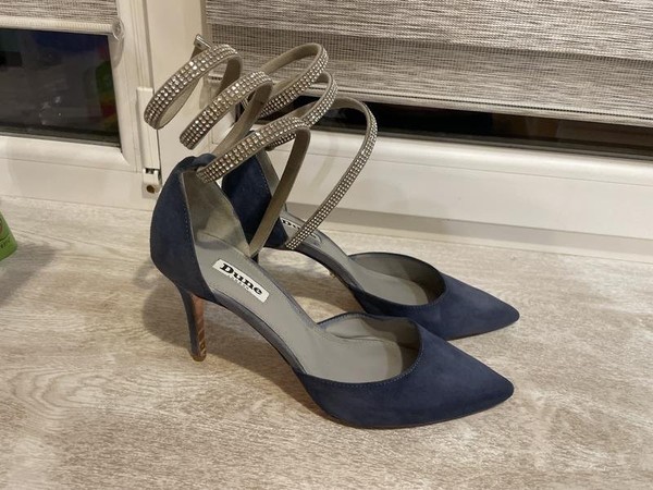 Women Dune Heels Navy Suede 39 #3OJN