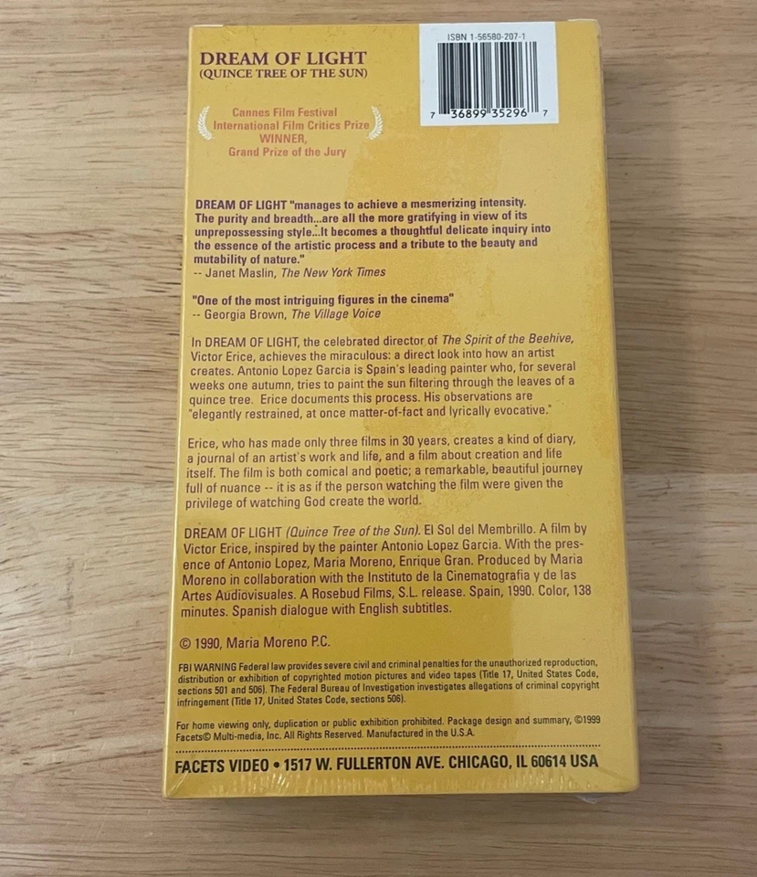 Dream of Light [VHS] (1993) New Rare Screener Promo OOP - Image 2 of 2