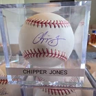 CHIPPER JONES SIGNED AUTOGRAPHED RAWLINGS BASEBALL Atlanta Braves OMLB