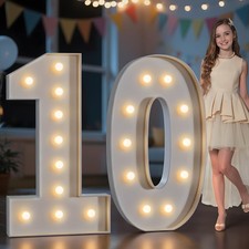 imprsv Marquee Number 10 Birthday Decoration - 4FT Light Up