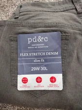PD&C 29x30 Dark Gray Jeans Flex Stretch Denim Slim Flit Modern Men's Pants