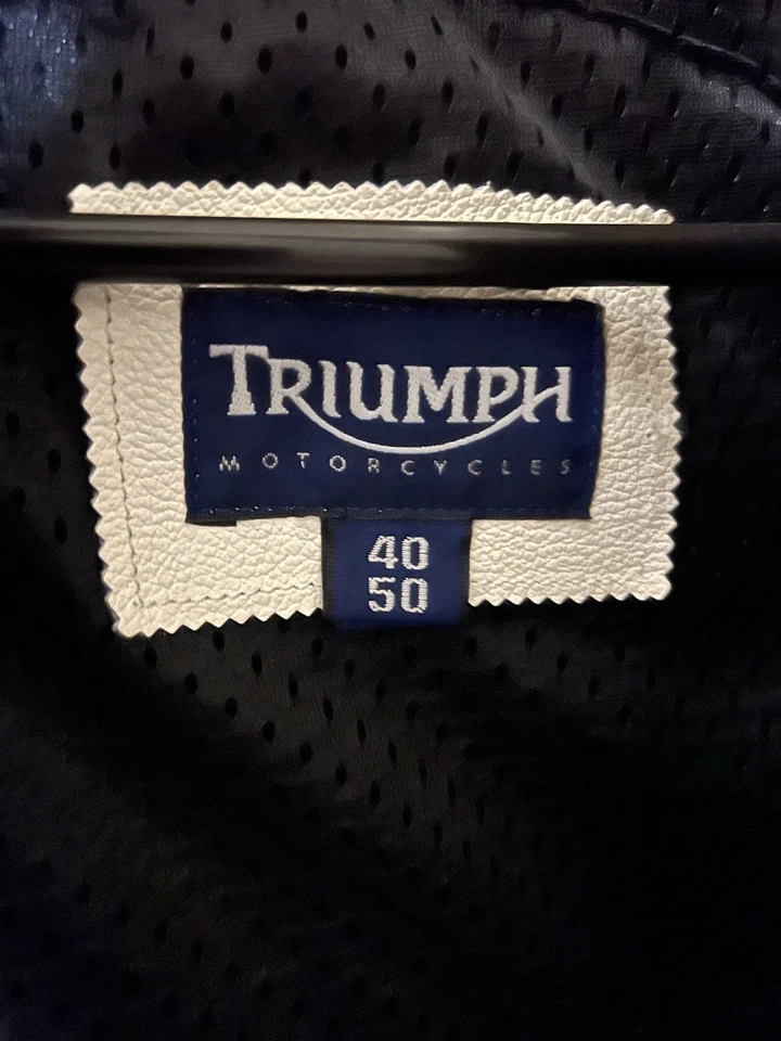 Triumph Motorcycles leather motorcycle jacket for men,  armored W/Tags Size40/50 - Image 4 of 4