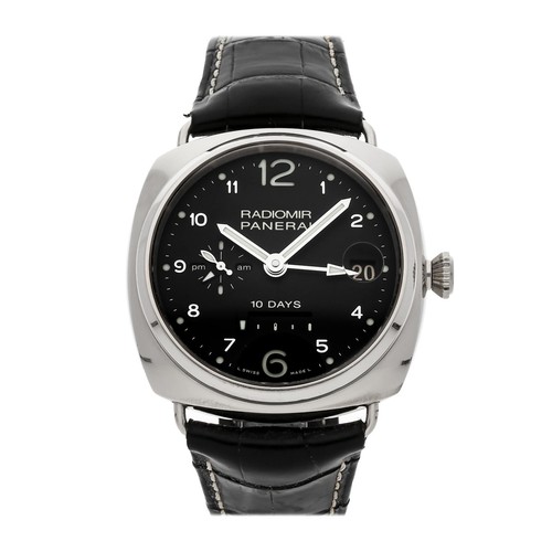 Panerai Radiomir GMT White Gold Auto 45mm Black Dial Strap Wat...