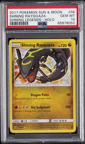 2017 POKEMON SUN & MOON SHINING LEGENDS #56 SHINING RAYQUAZA-HOLO PSA 10