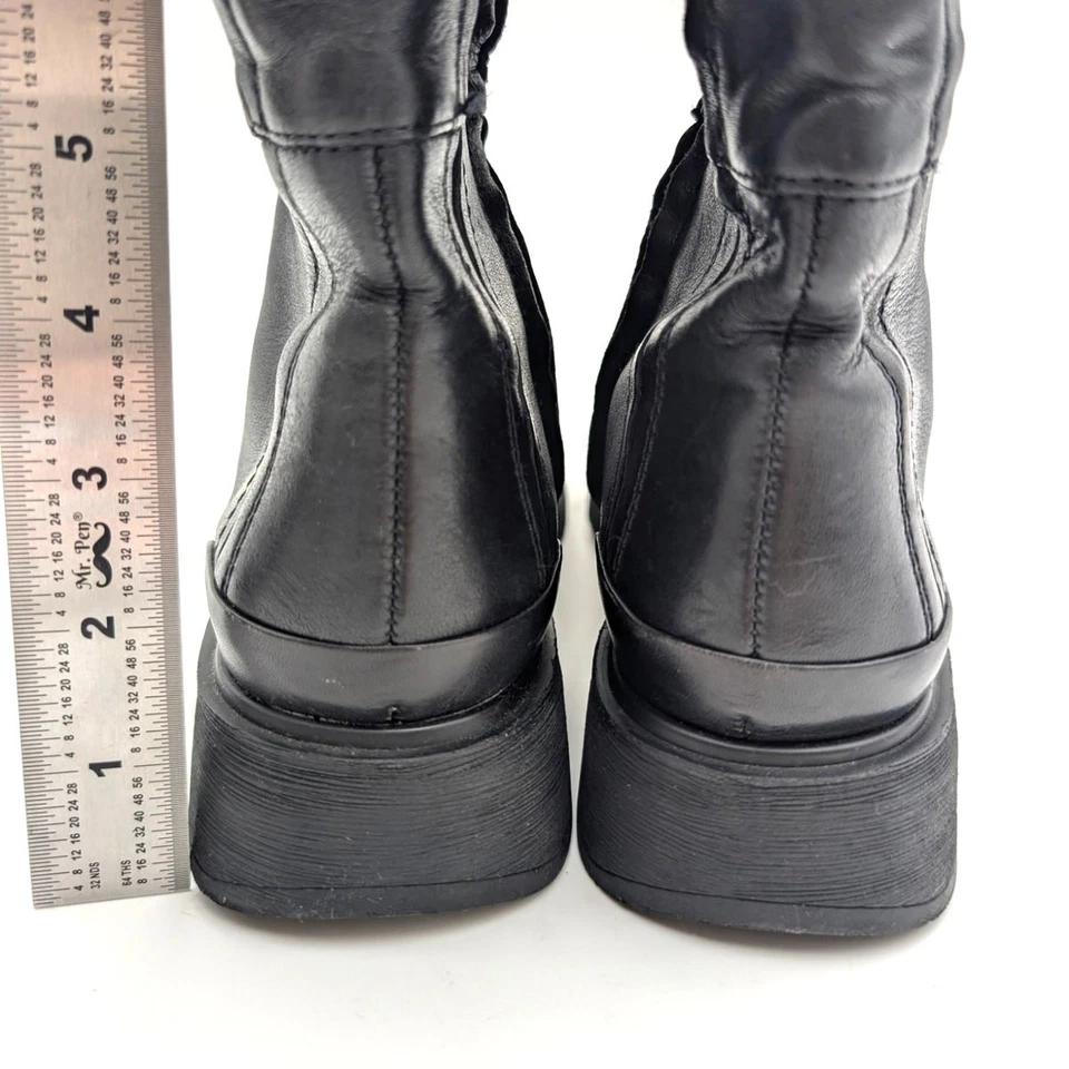 Botas de equitação femininas Franco Sarto Battina panturrilha larga zíper lateral preto tamanho US7 EU37 - Imagem 4 de 4