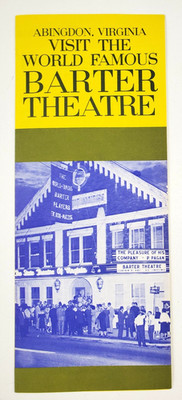 1960s Abingdon Virginia Barter Theatre VA Vintage Travel Brochure Plays