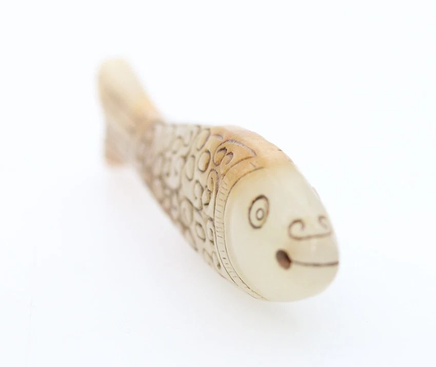 Colgante Pez Nubes Jade Blanco HeTian Tallado Cultura Oriental China B207 Foto 4 de 4