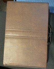 Vintage Cassette Tape Briefcase Style Storage Carrier VTG 80s Brown Faux Leather