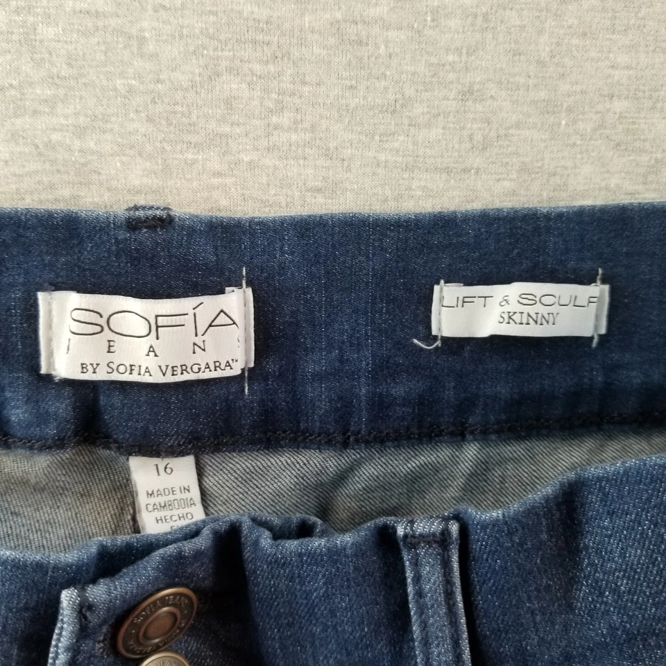Sofia Jeans Women's Sz 16 Dark Blue Wash Lift Sculpt Slim Stretch Comfort - Image 3 of 4