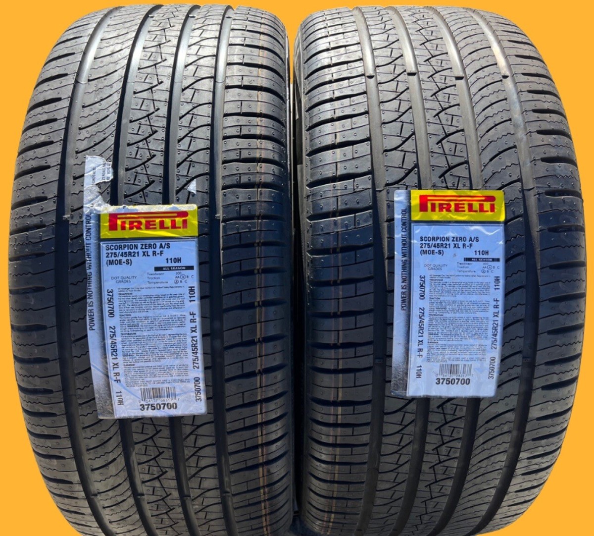 TWO NEW 275/45R21 Pirelli Scorpion Zero A/S Run Flat RFT MOE-S