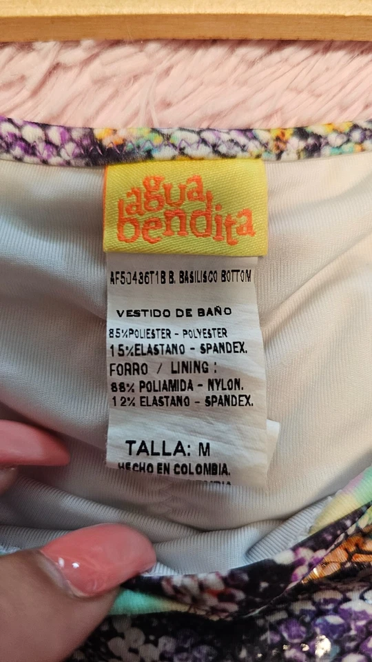 Agua bendita Women's Multicolor Polyester Snake Sexy Bikini Swim Bottom Size M - Image 3 of 4