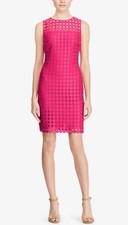 Lauren Ralph Lauren NWT Geometric Lace Overlay Cocktail Sleeveless Dress 4 XS