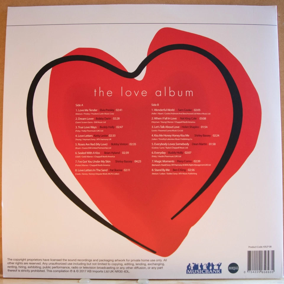 THE LOVE ALBUM - VARIOUS - Vinyl LP - Musicbank - 2017 - VG FREE POSTAGE (2639) - Image 4 of 4